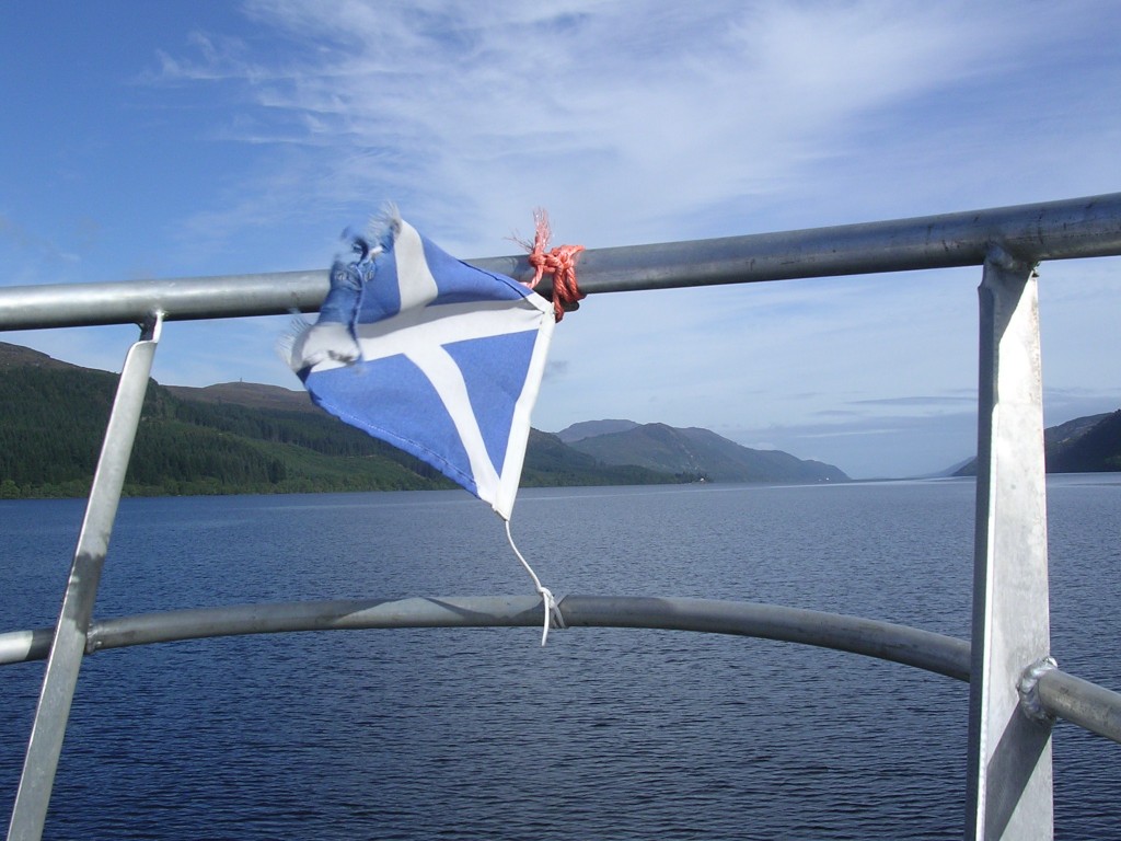 The Saltire flying over Loch Ness