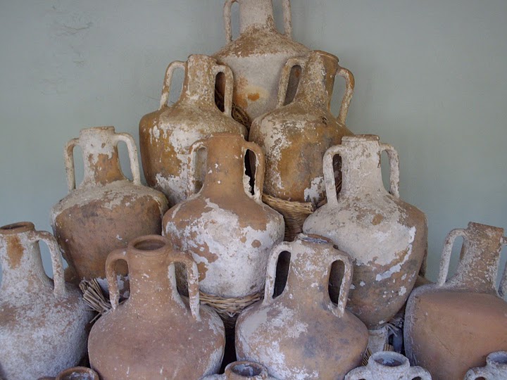 Amphoras recovered from the sea